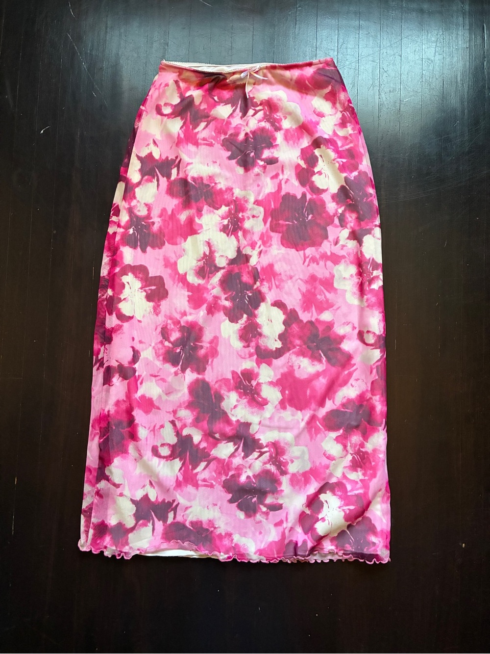 Floral Pink Maxi Slip Skirt, size small